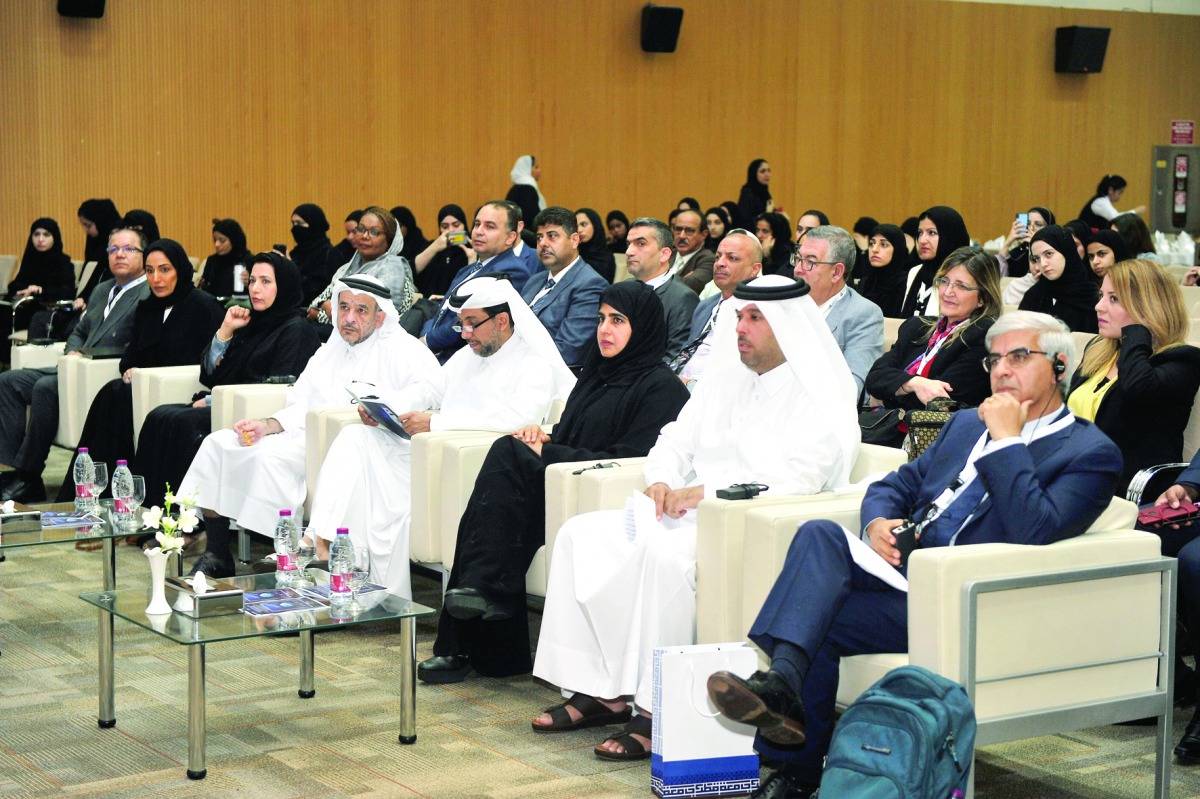 President of Qatar University, Dr. Hassan Rashid Al Derham; Vice-President for Academic Affairs, Dr Omar Al Ansari; Professor Mariam Al Maadeed, Vice-President for Research & Graduate Studies; Professor Ibrahim Al Kaabi, Dean of the College of Arts, Scien