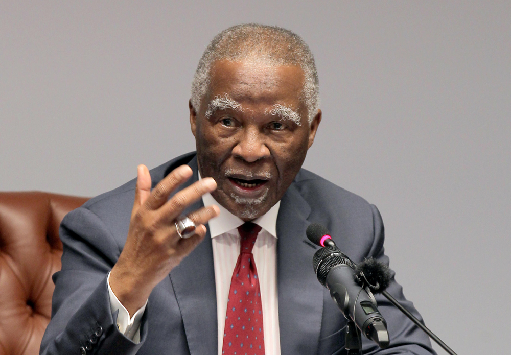 H E Thabo Mbeki, speaking at the Doha Institute for Graduate Studies. Pic: Qassim Rahmatullah/The Peninsula 