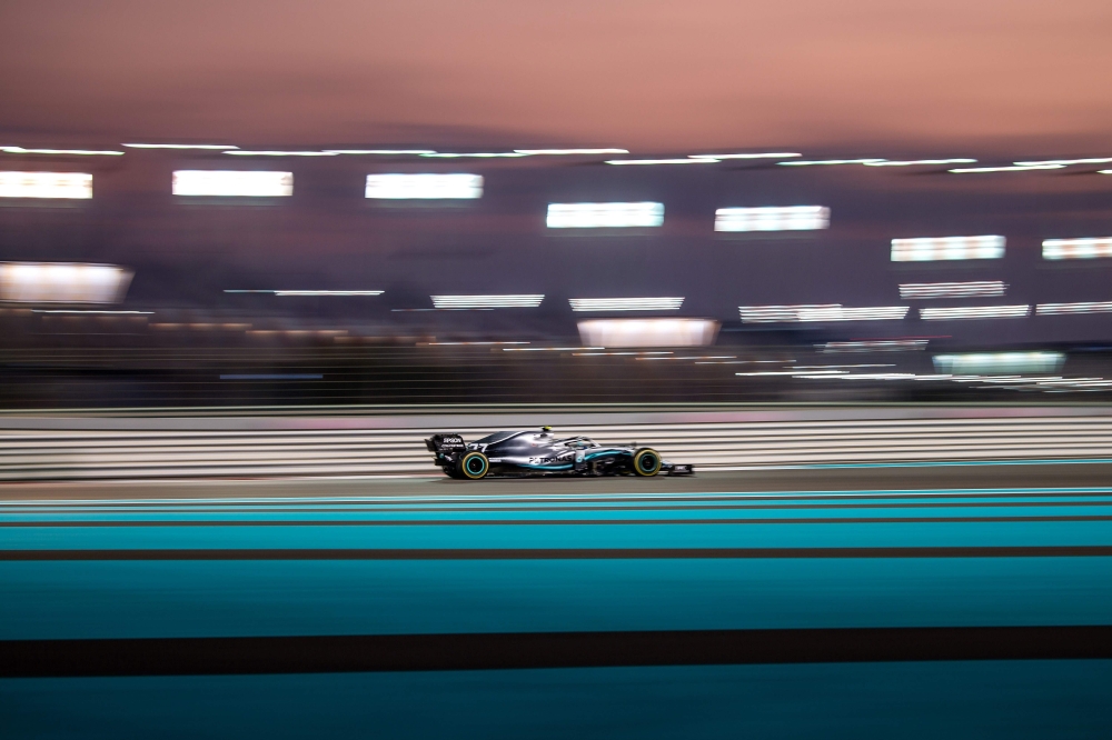 (FILES) In this file photo taken on December 1, 2019, Mercedes' Finnish driver Valtteri Bottas steers his car at the Yas Marina Circuit in Abu Dhabi, during the final race of the Formula One Grand Prix season. AFP / ANDREJ ISAKOVIC