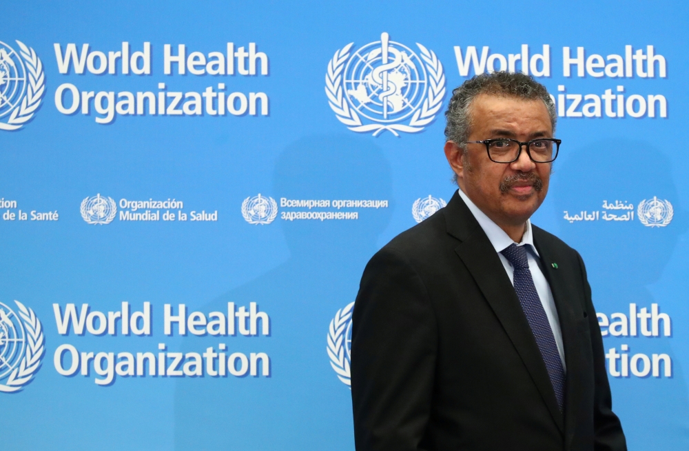 File photo: Director-General of the WHO Tedros Adhanom Ghebreyesus, attends a news conference on the coronavirus (COVID-2019) in Geneva, Switzerland February 24, 2020. Reuters/Denis Balibouse/File Photo