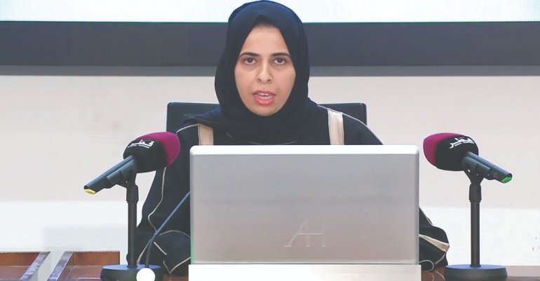 The Spokesperson of the Supreme Committee for Crisis Management H E Lolwah bint Rashid bin Mohammed Al Khater 