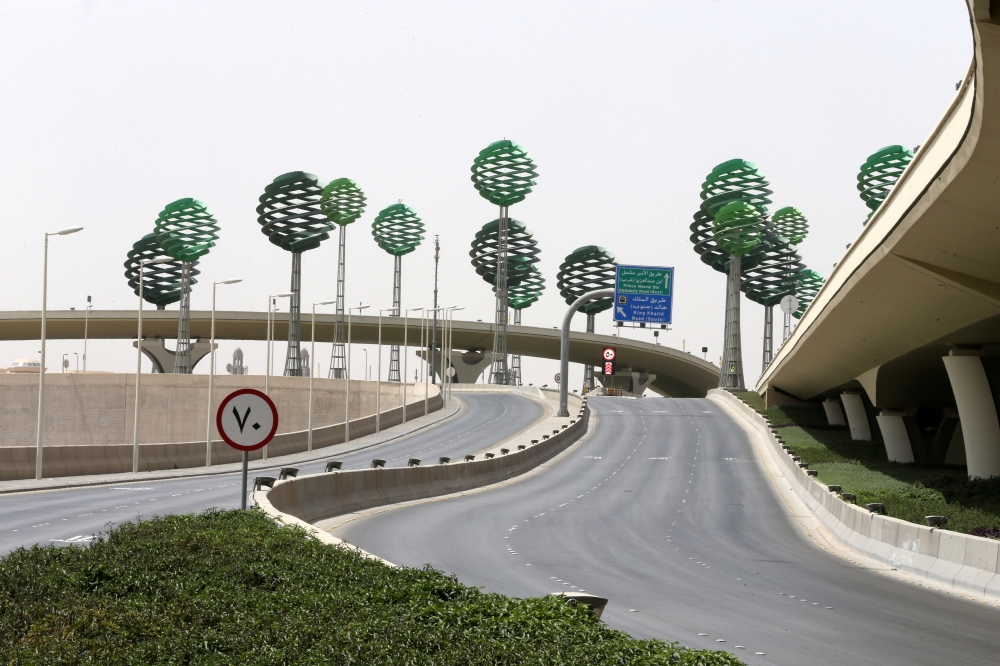 General view of deserted streets, during the 24 hours lockdown to counter the coronavirus disease (COVID-19) outbreak in Riyadh, Saudi Arabia April 7, 2020. REUTERS/Ahmed Yosri