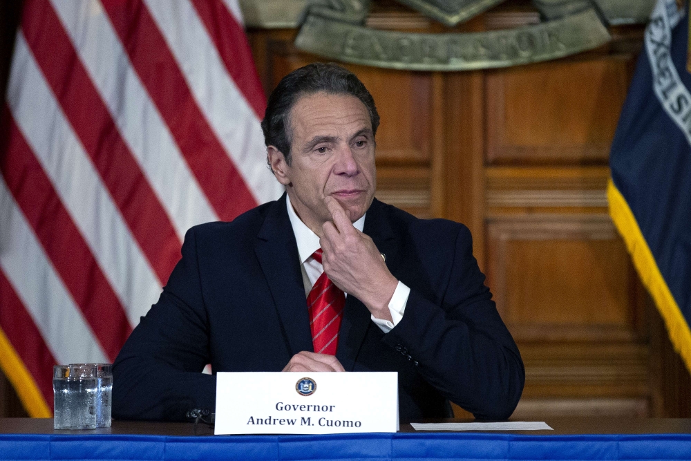 New York State Governor Andrew Cuomo speaks during his daily press briefing on May 1, 2020 in Albany, New York. Stefani Reynolds/Getty Images/AFP