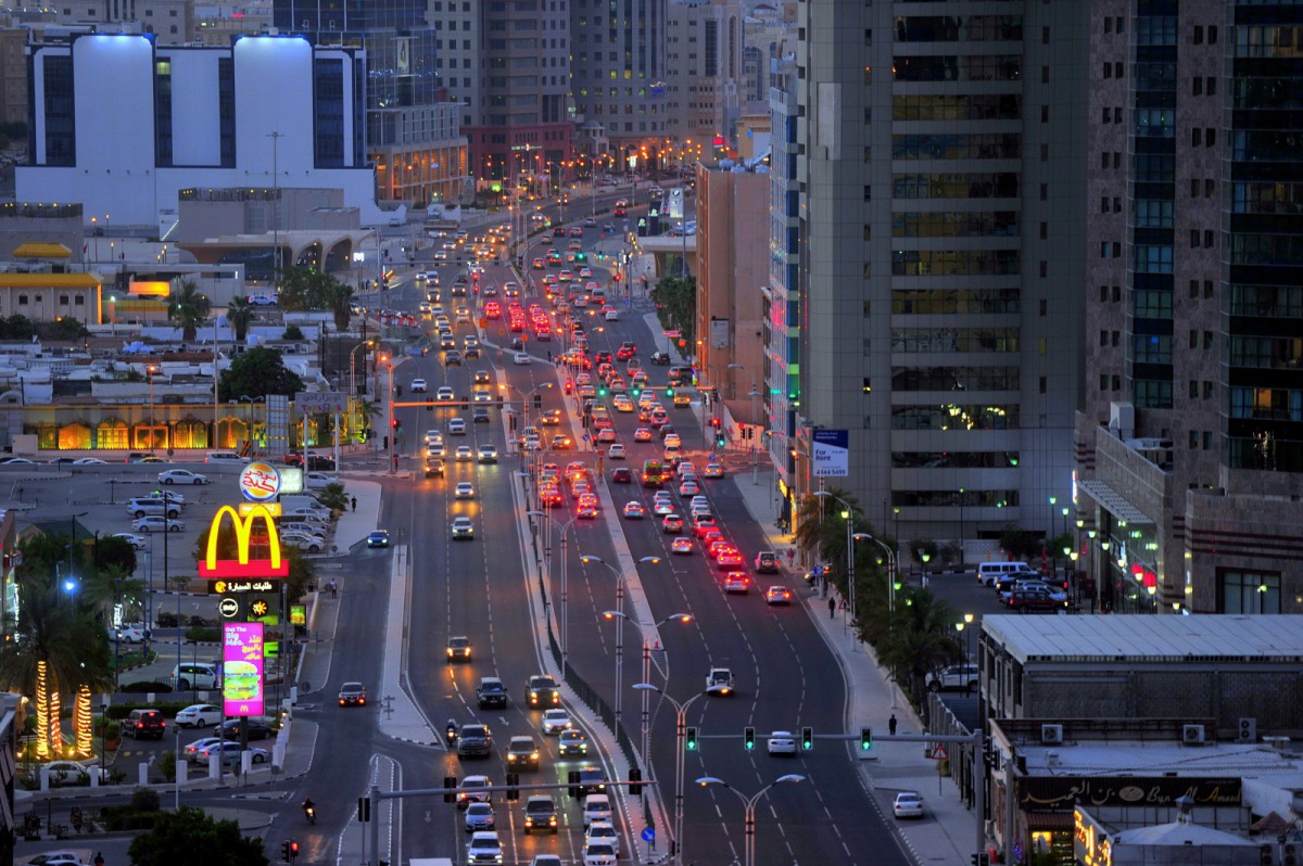 An evening view of the C-Ring road. Picture by Abdul Basit / The Peninsula