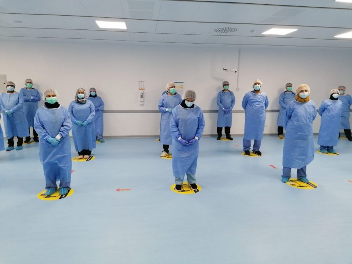 Representational image of frontline workers at a COVID-19 hospital in Qatar 