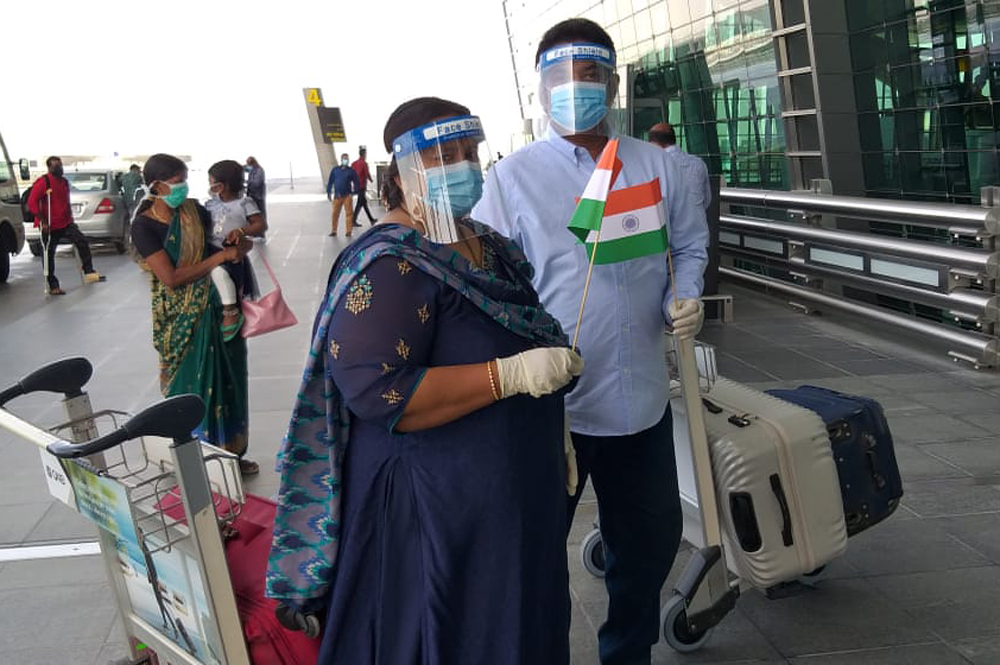 People heading to Kerala in a special flight. Pic: Indian Embassy in Qatar