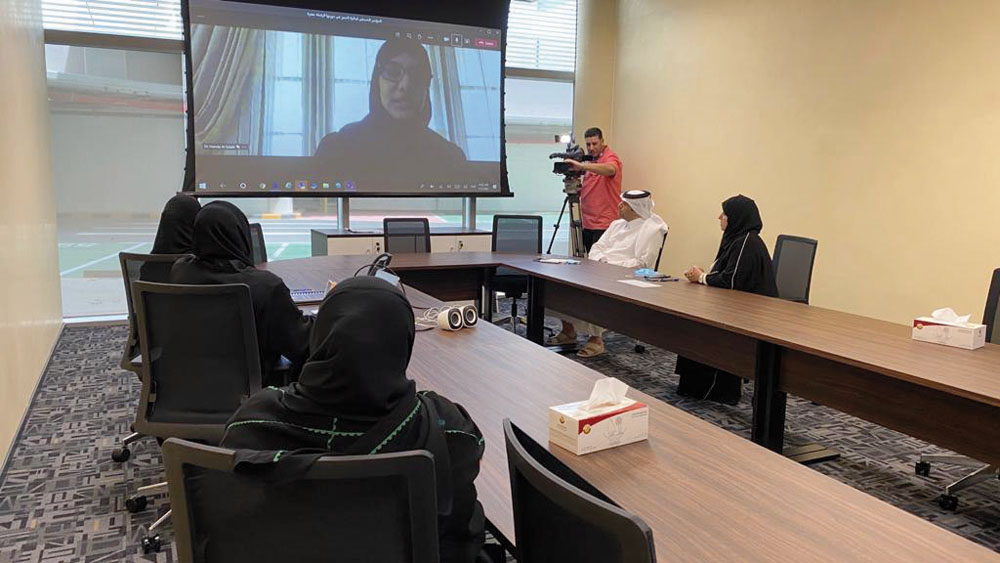 Dr. Hamda Hasan Al Sulaiti, CEO of Scientific Excellence Award, addressing launch ceremony of the 14th Scientific Excellence Award.