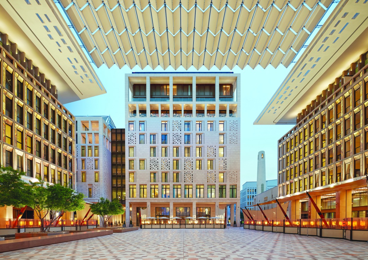 An exterior view of Mandarin Oriental, Doha.