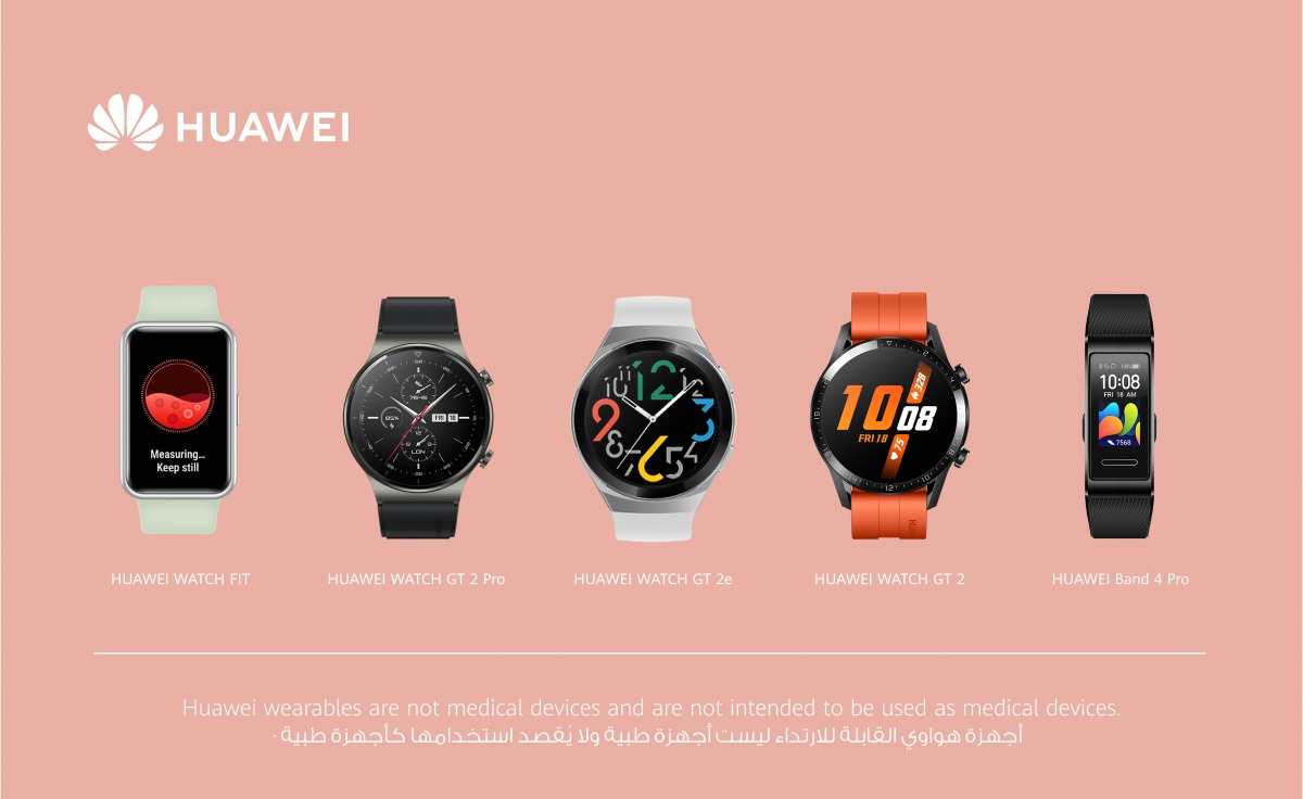 The Huawei wearables family products.