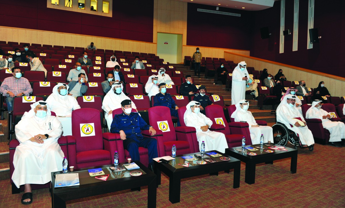 Officials from the Traffic Department and HMC during a function to mark the World Day of Remembrance for Road Traffic Victims at the headquarters of Traffic Department, in Doha yesterday. Pic: Salim Matramkot/The Peninsula