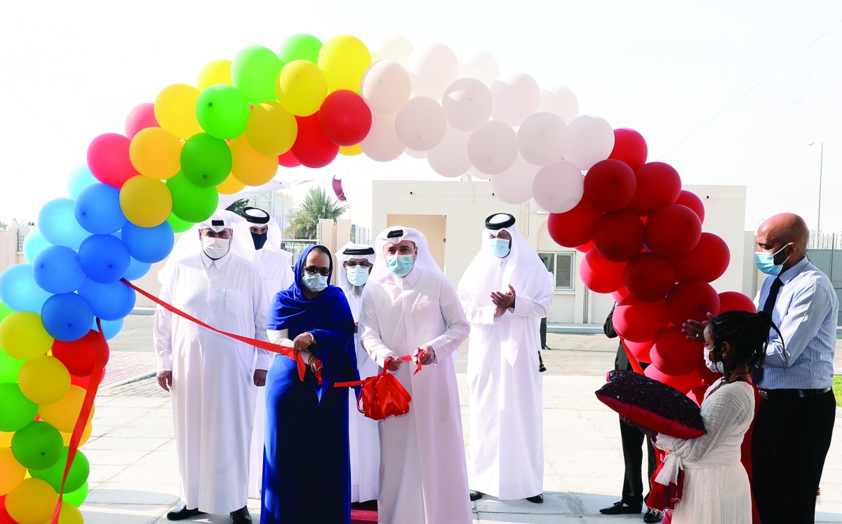 Minister of Education and Higher Education H E Dr. Mohammed Abdulwahed Al Hammadi and Ethiopia’s Ambassador to Qatar H E Samia Zekaria during the launch of new Ethiopian Community International School at Al Shahaniya yesterday. PIC: Salim Matramkot/The Pe