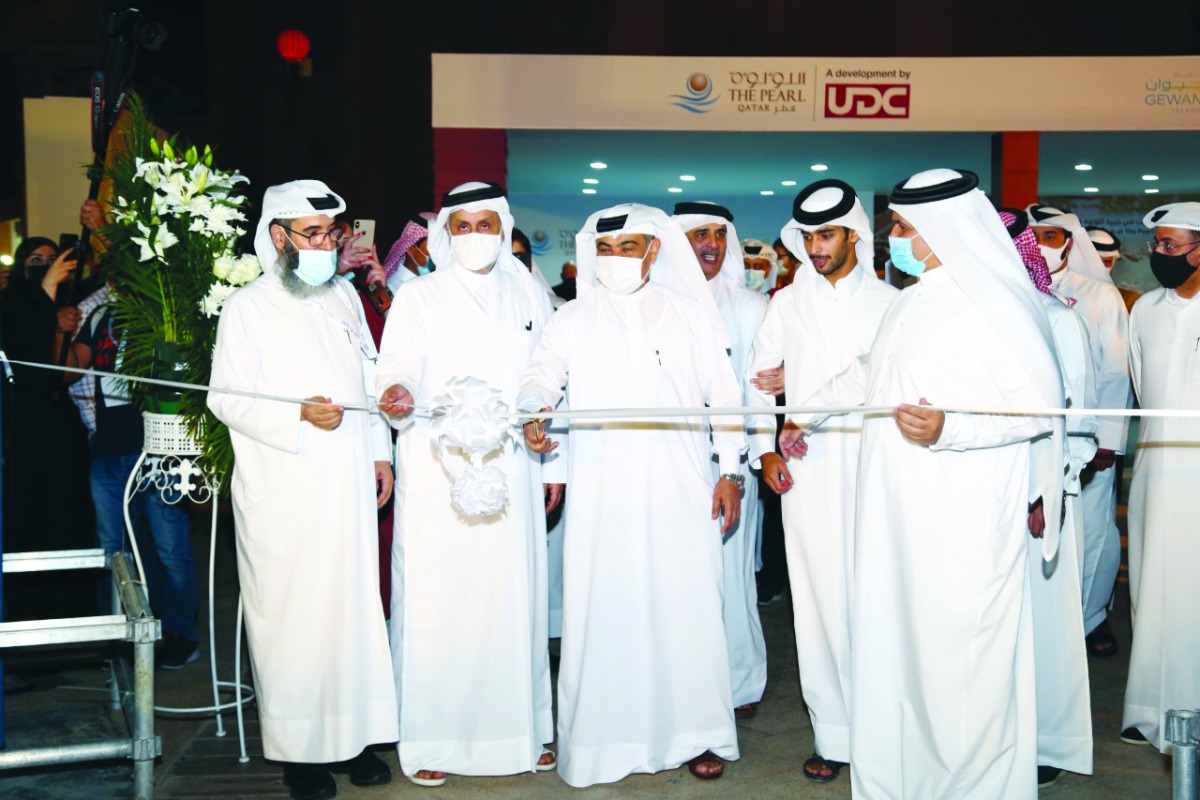 Minister of Commerce and Industry H E Ali bin Ahmed Al Kuwari inaugurating the 7th Qatar International Boat Show (QAWARIB 2020) at the Porto Arabia, The Pearl-Qatar, yesterday. 