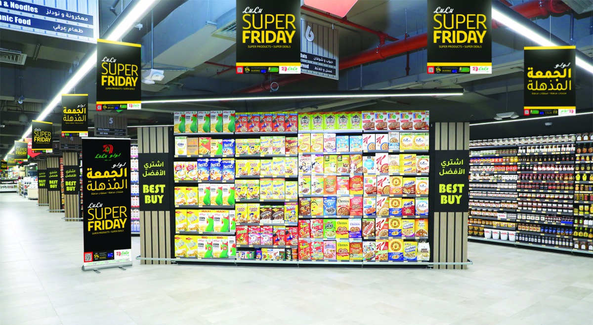 Commodities showcased under ‘Super Friday’ promotion at a Lulu outlet. 