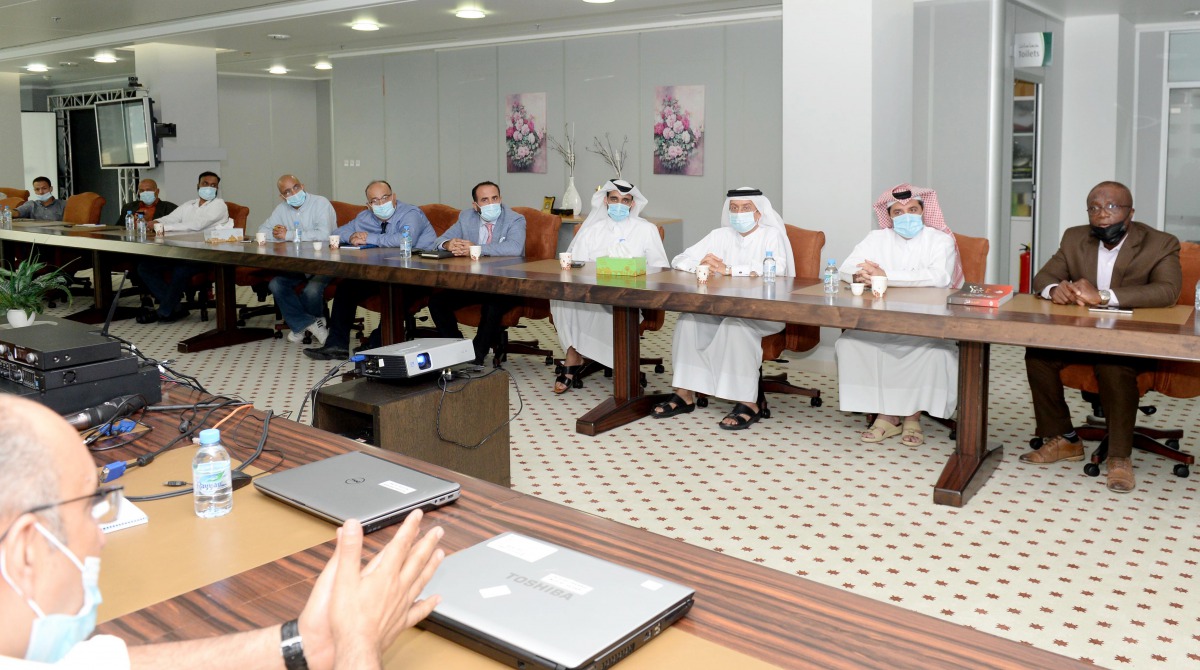 Dr. Mohammed Saif Al Kuwari,Head of Scientific Research Team at MME with other officials during the workshop yesterday. Pic: Abdul Basit / The Peninsula 