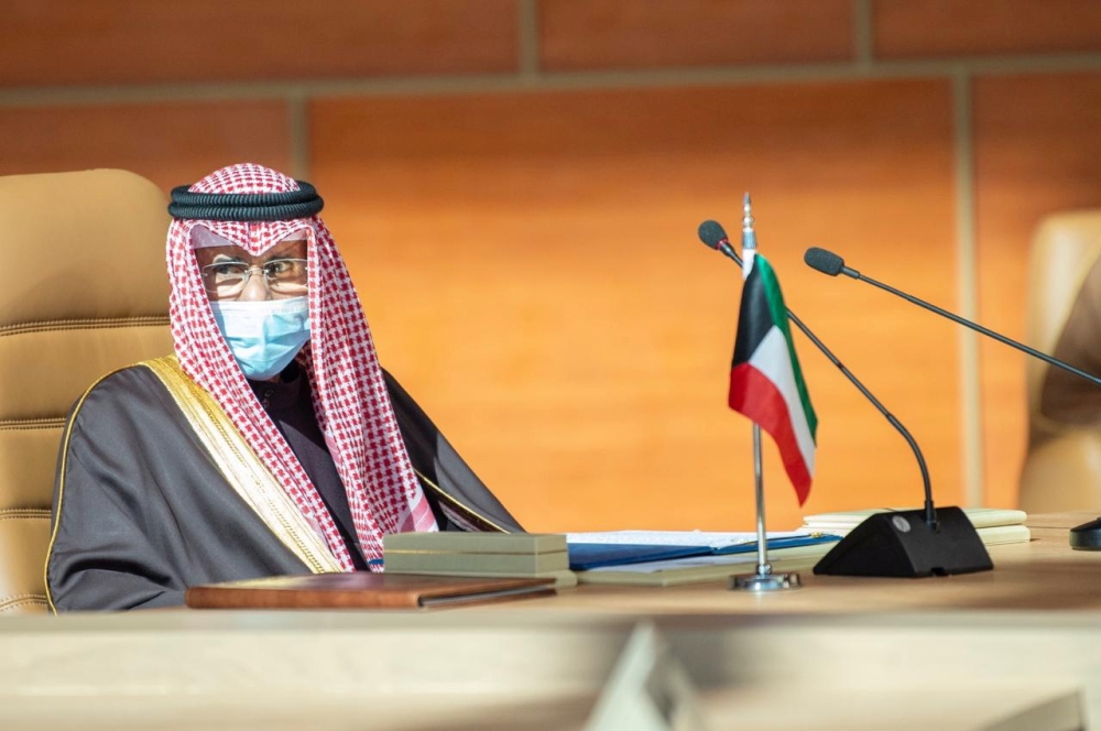 Kuwait's Emir Nawaf al-Ahmad al-Sabah attends the Gulf Cooperation Council's (GCC) 41st Summit in Al-Ula, Saudi Arabia January 5, 2021. Bandar Algaloud