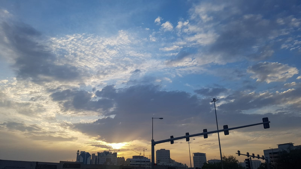 Cloudy Qatari sky this evening. Pic: Abdul Basit / The Peninsula