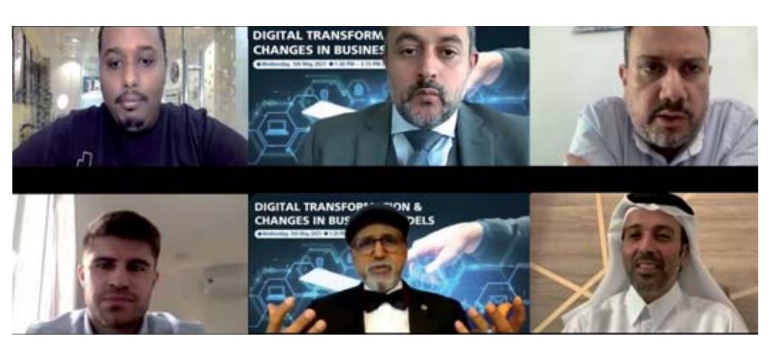 Dr. R Seetharaman, CEO of Doha Bank and other panellists during
the webinar.