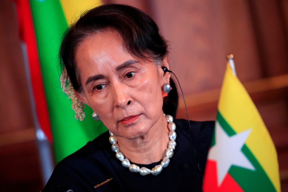 File photo of Myanmar's deposed leader Aung San Suu Kyi