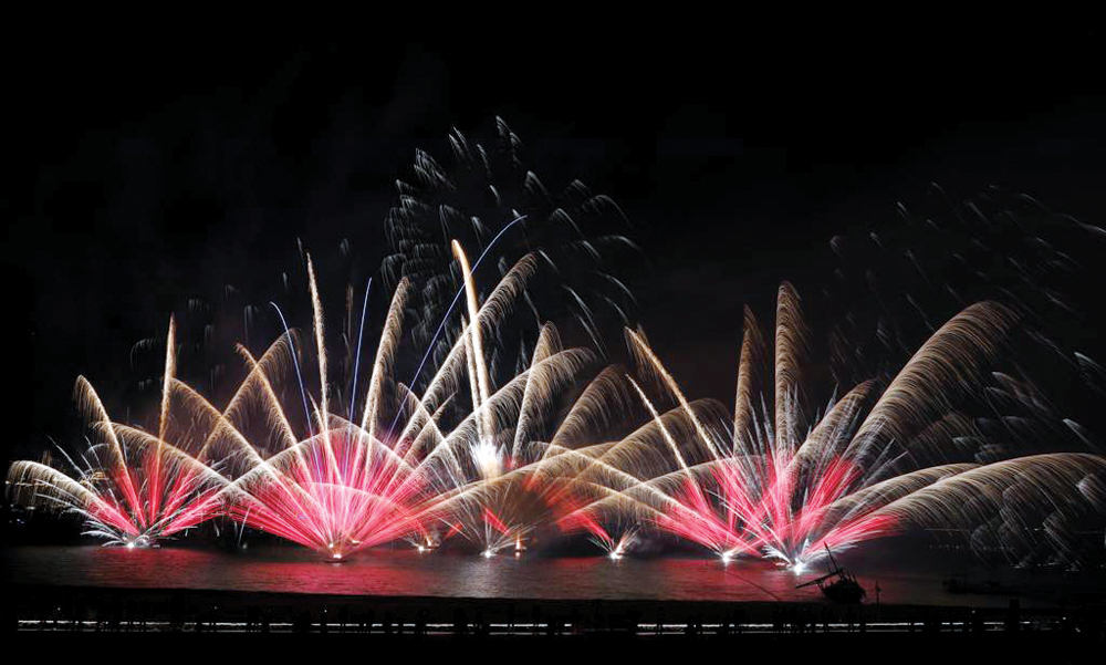 A fireworks display hosted by Katara to mark the Eid Al Adha celebrations, yesterday.