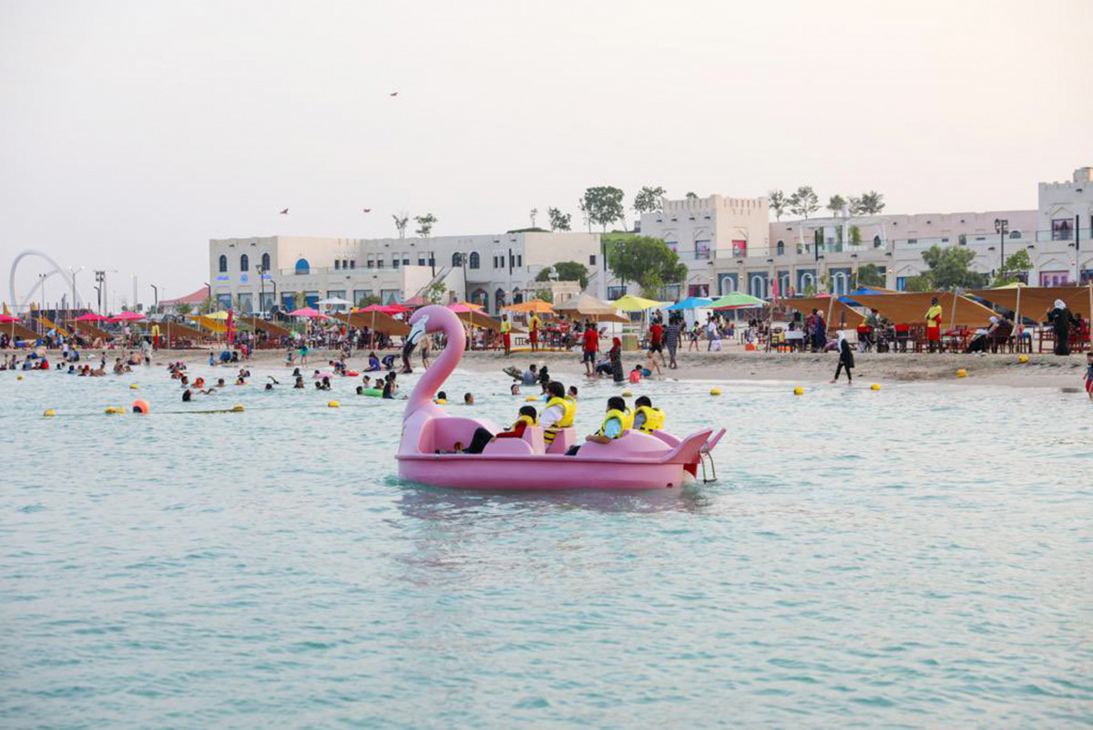 Children enjoying a boat ride at Katara as Eid celebrations continue across the country.