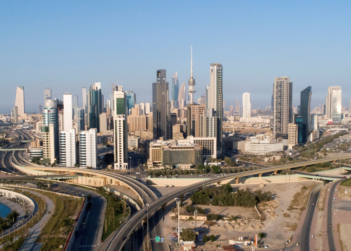 FILE PHOTO: An aerial view shows little traffic on the roads of Kuwait City after the country entered virtual lockdown, following the outbreak of coronavirus, in Kuwait City, Kuwait March 16, 2020. Picture taken with a drone. REUTERS/Stephanie McGehee/Fil