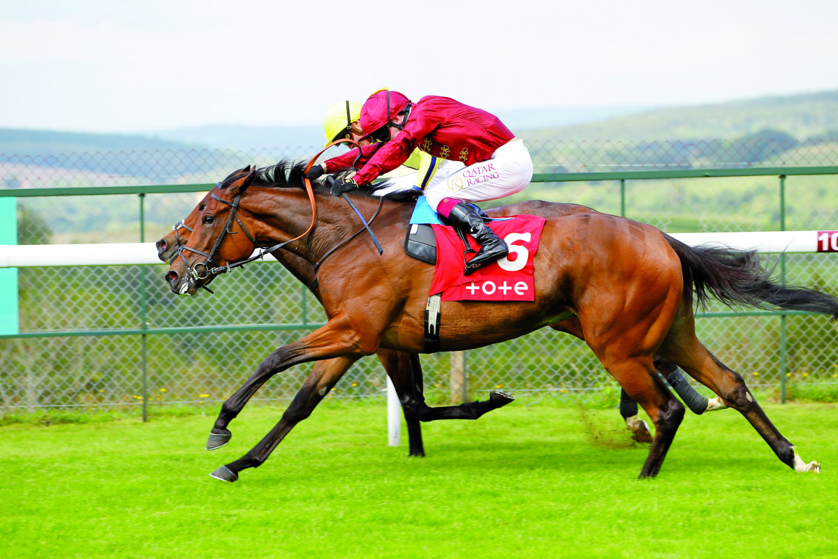 Oisin Murphy guiding Mise En Scene to victory at Goodwood yesterday. Pic: Steve Davies