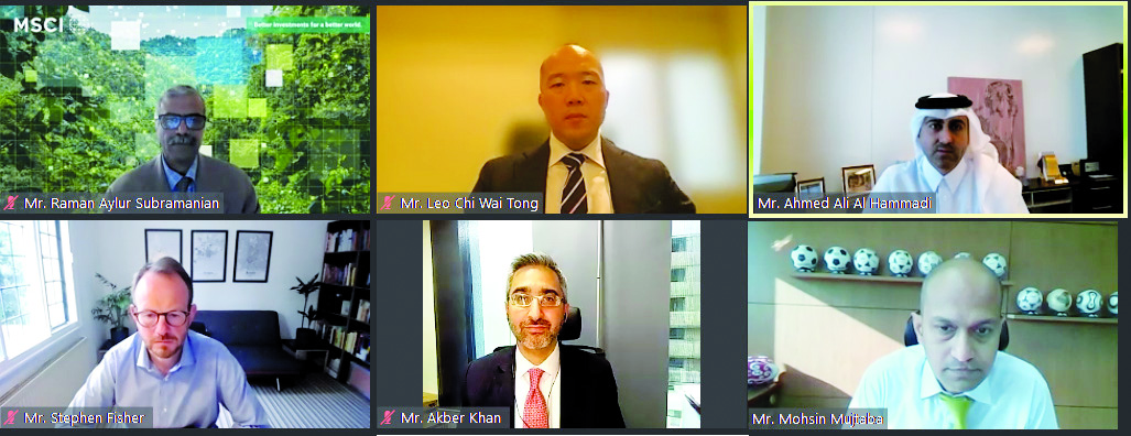 Experts during a webinar on ESG investing organised by Qatar Stock Exchange yesterday.