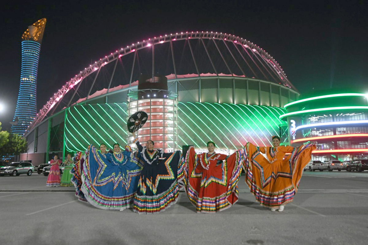 Mexican folk dancers performing during the 211th Independence Day celebrations held in Doha, on Thursday. Pic: Amr Diab/THE PENINSULA 