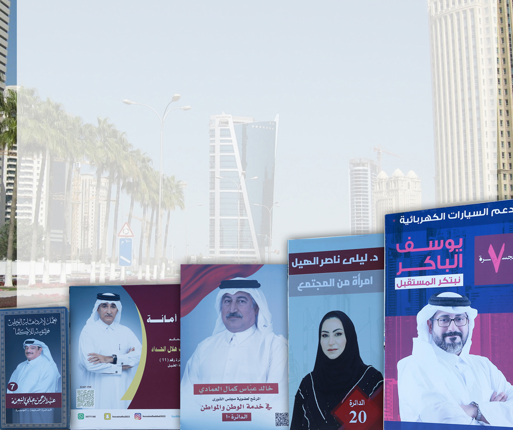 Billboards of candidates as can be seen at various locations across Qatar. Pictures by: Salim Matramkot / The Peninsula