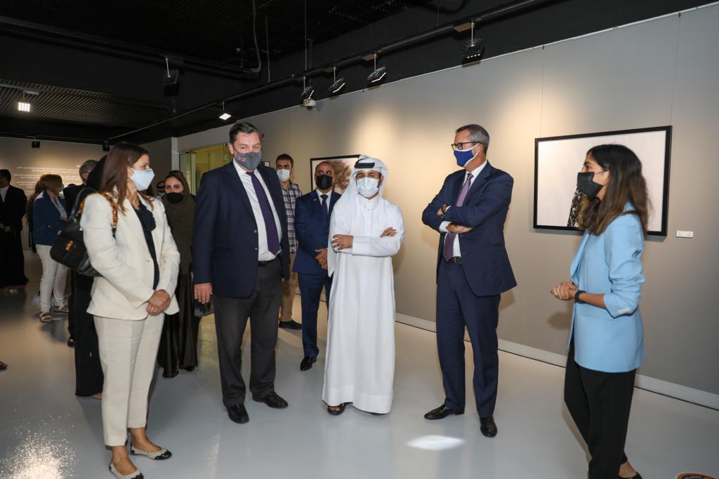 General Manager of Katara Professor Dr. Khalid bin Ibrahim Al Sulaiti (centre), Ambassador of Italy H E Alessandro Prunas, Ambassador of United Kingdom H E Jon Wilks, and Unesco Regional Director for Gulf States and Yemen Anna Paolini being given a tour o