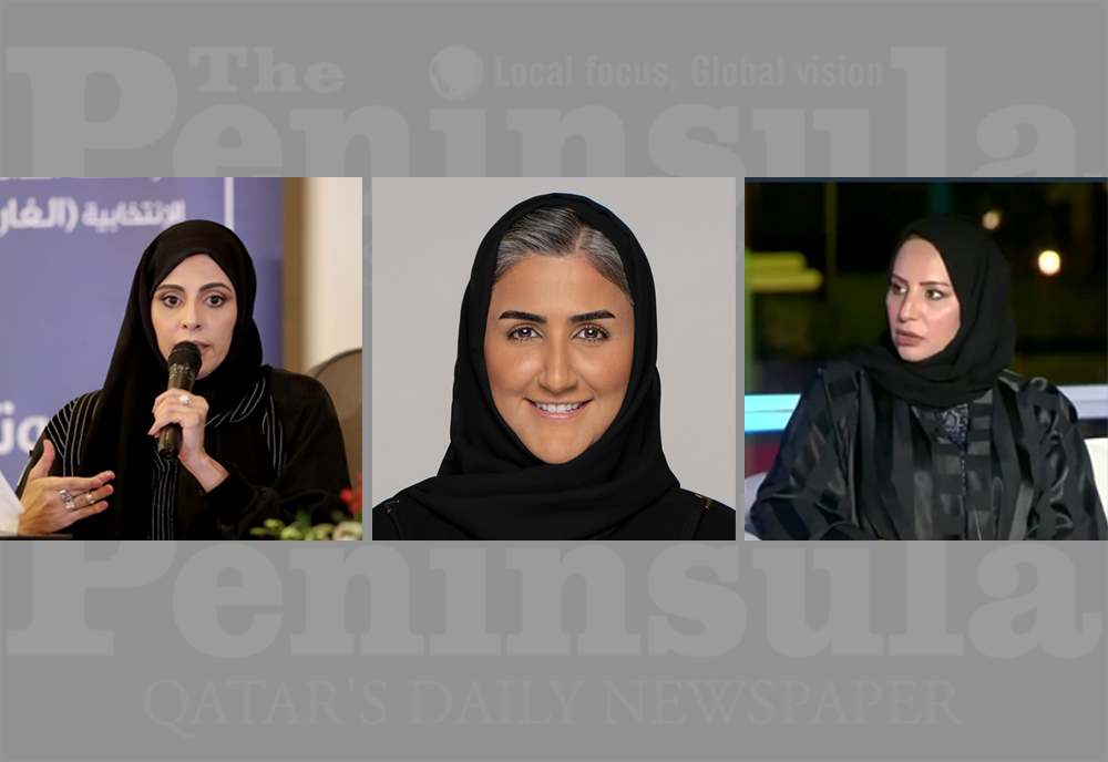 FROM LEFT: Shura Council candidates Fatma Ahmed Al Kuwari, Al Maha Jassim Al Majed, and Fatma Ghanem Muhammad Saad al Kubaisi