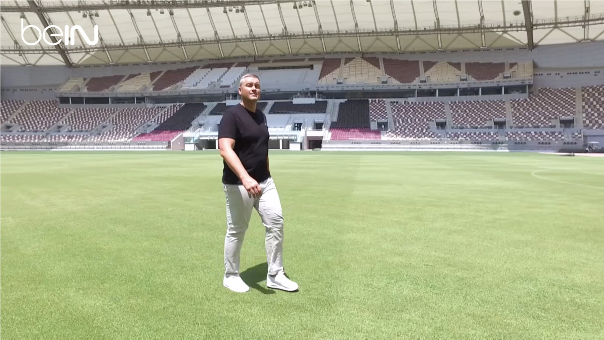 Former England goalkeeper Paul Robinson during his visit to the Khalifa International Stadium.