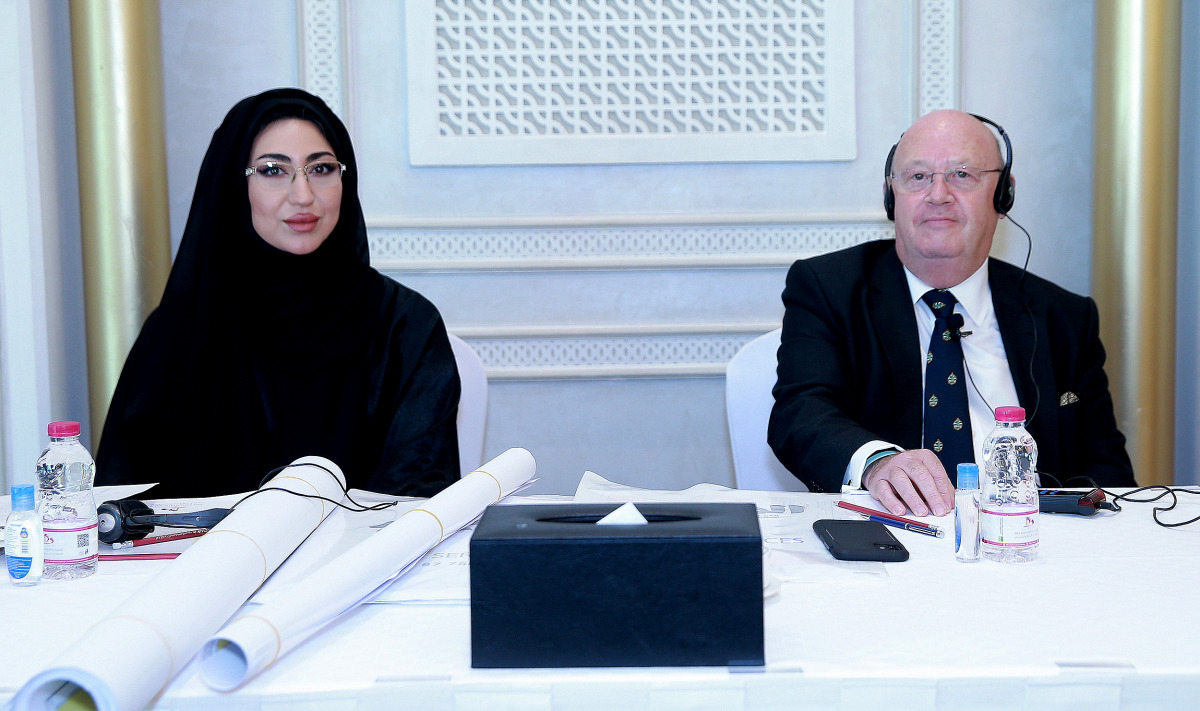 Secretary of Standing Committee of the Convention on the Law of the Sea, Mariam Nasser Al Hail (left),  and John Brown from Cooley UK, during the opening session of the seminar at the Diplomatic Club, yesterday. Pic: Rajan