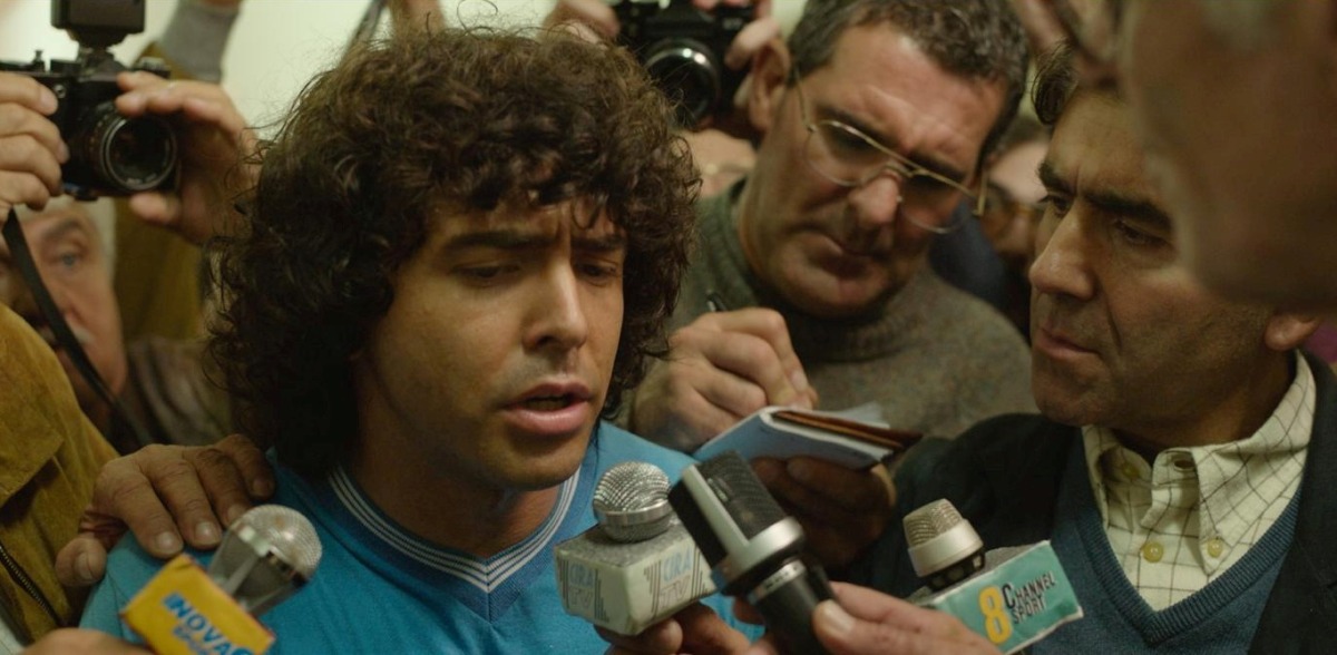 Actor Nazareno Casero, playing soccer legend Maradona, is seen in a scene from Amazon Prime Video series Maradona: Blessed Dream (Maradona, sueno bendito) in this undated handout photo released to Reuters October 27, 2021. Courtesy Amazon.com Services LLC