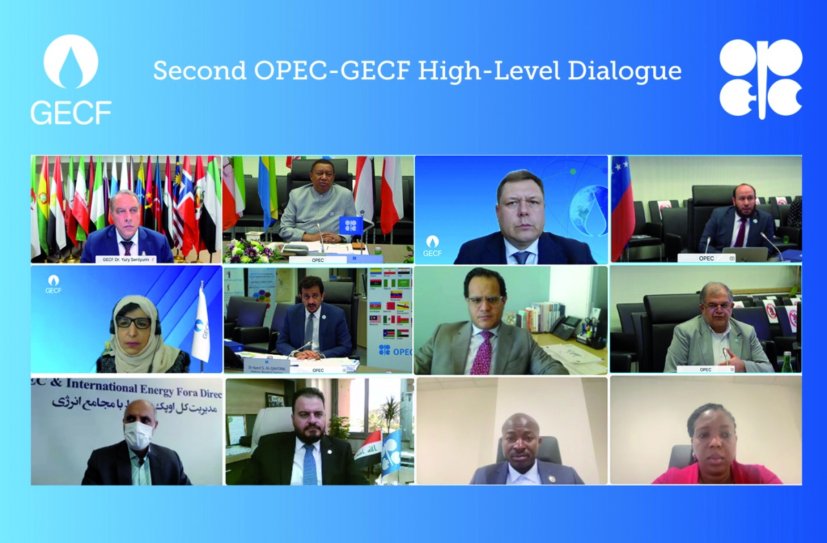 GECF Secretary General Yury Sentyurin, OPEC Secretary General Mohammad Sanusi Barkindo with other officials and dignitaries during the virtual meeting.