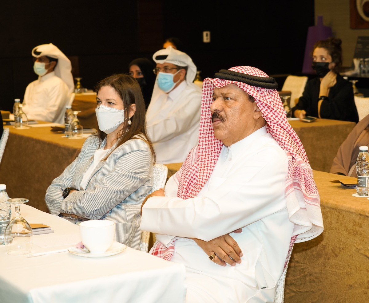 Bader Al Dafa, Special Envoy of the Minister of Foreign Affairs for Climate Change and Sustainability (right) and Dr. Anna Paolina, Director, Unesco GCC, and Yemen during the launch of the ‘Household Carbon Footprint Initiative.’