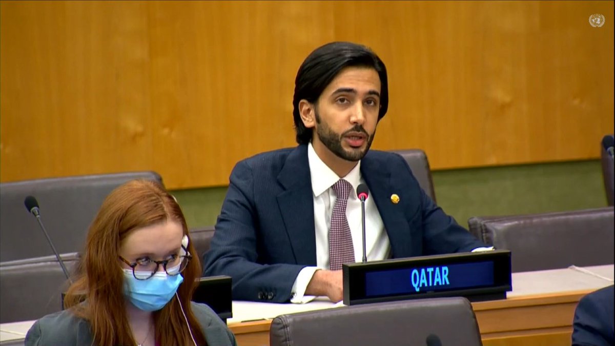 Second Secretary at the Permanent Delegation of the State of Qatar to the United Nations Ahmed bin Saif Al Kuwari addressing the First Committee of the UN General Assembly.