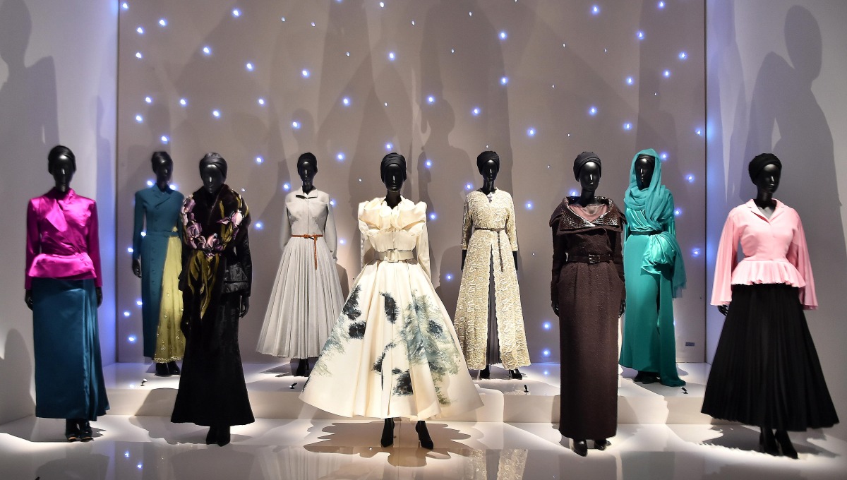 Christian Dior: Designer of Dreams exhibition features  nine pieces from the private collection of H H Sheikha Moza bint Nasser.  Pic: Abdul Basit