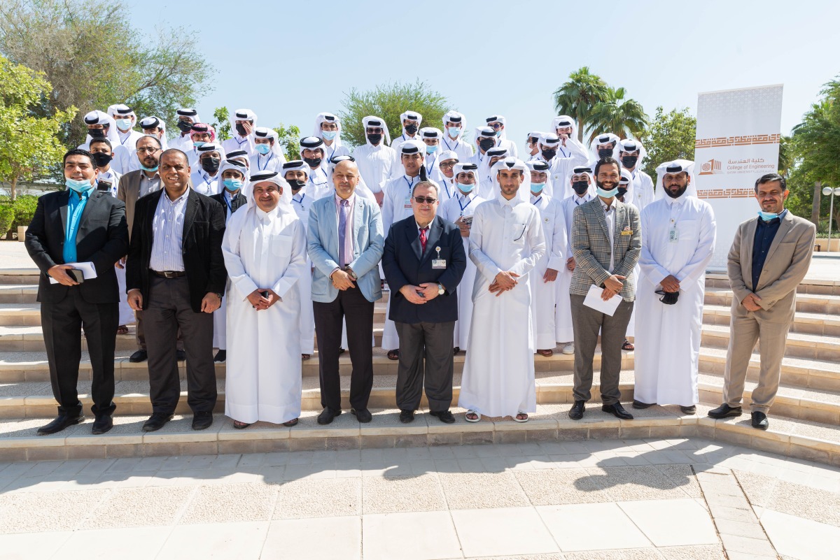 Officials at the Qatar University College of Engineering (QU-CENG), during the Engineering Week 2021.