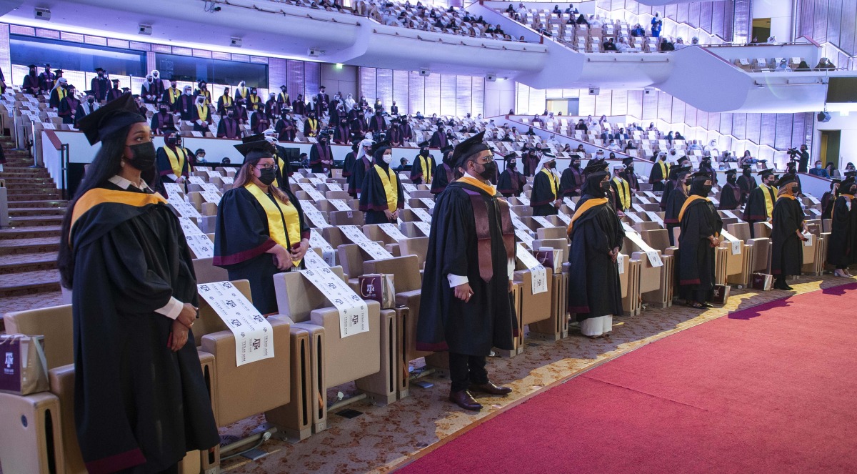 Aggie engineers during the graduation ceremony. 