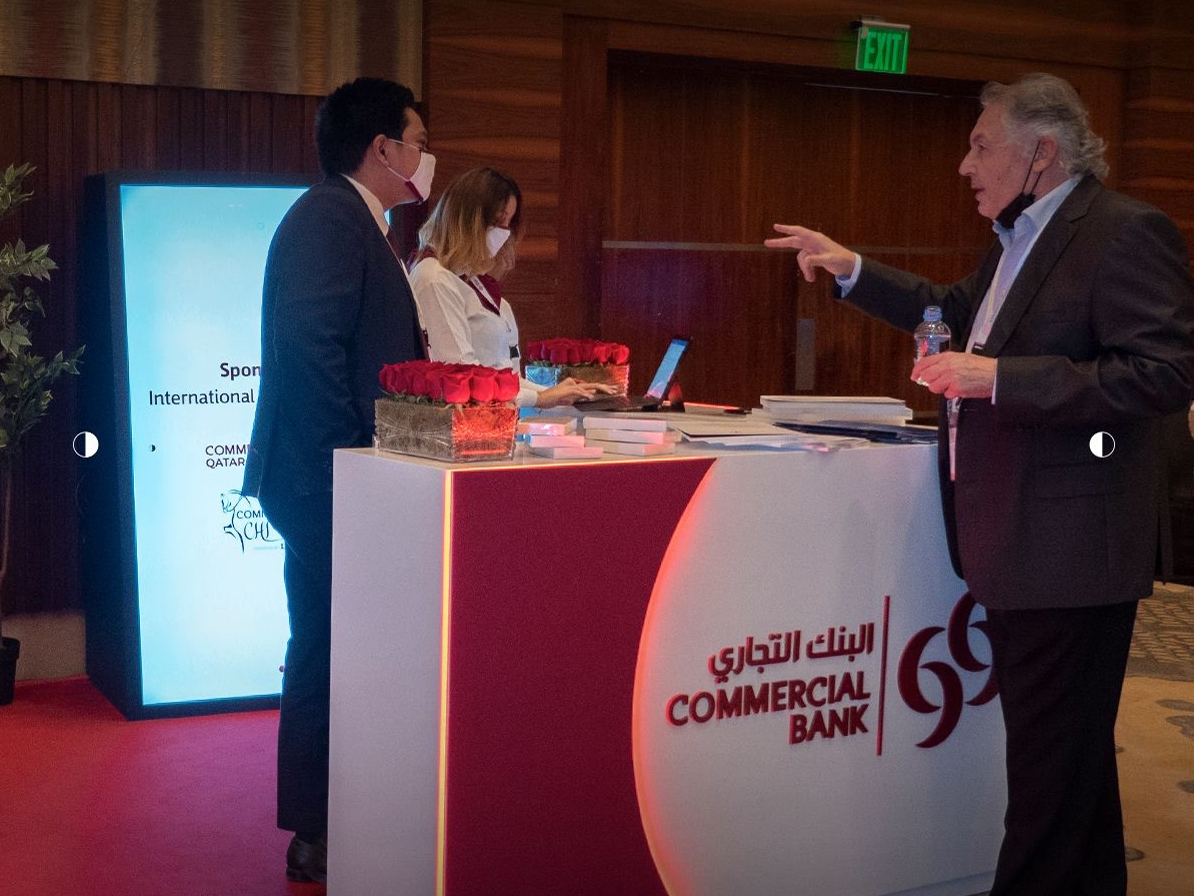 Booth of Commercial Bank at the Qatar Trade Summit.