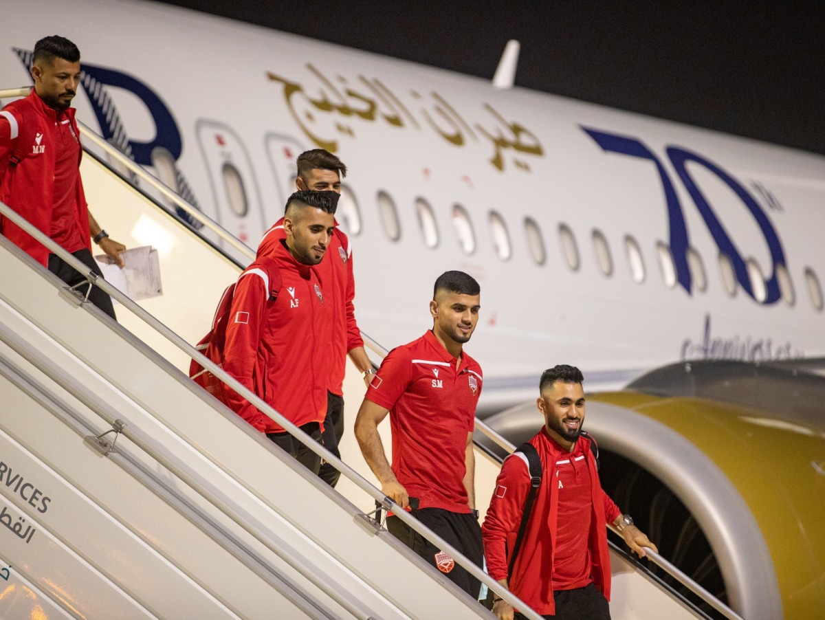 Bahrain players arrive in Doha on Friday to take part in FIFA Arab Cup Qatar 2021. Bahrain will meet hosts Qatar in the opening match on Tuesday.   