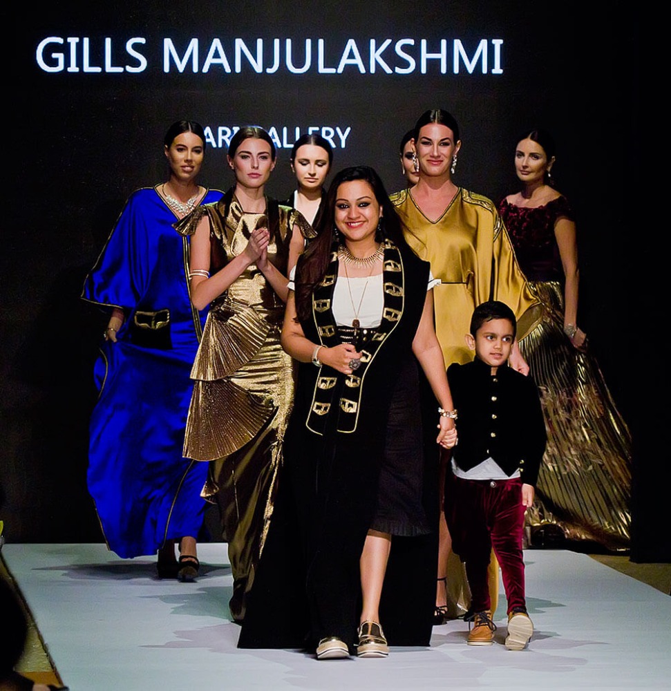 Manjulakshmi Bharathan, designer of Gills Manjulakshmi, during the New York Fashion Week in 2018.