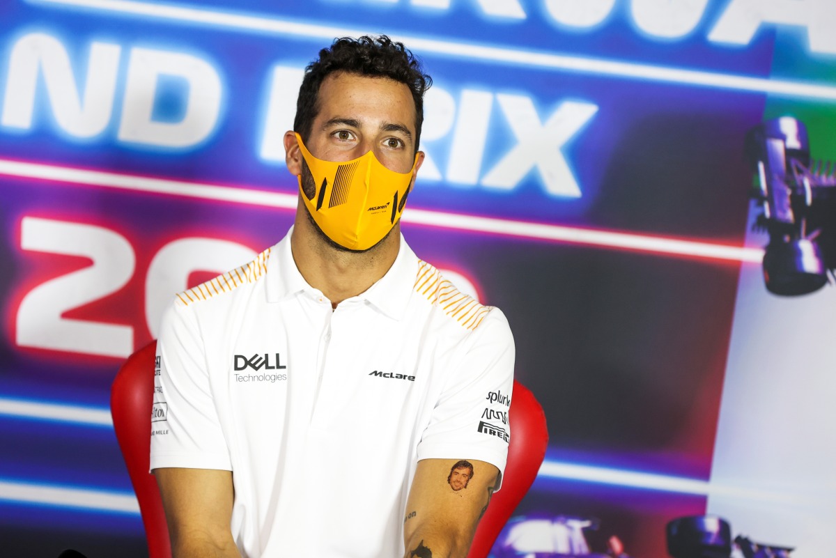 McLaren's Daniel Ricciardo during the press conference FIA/Handout via REUTERS