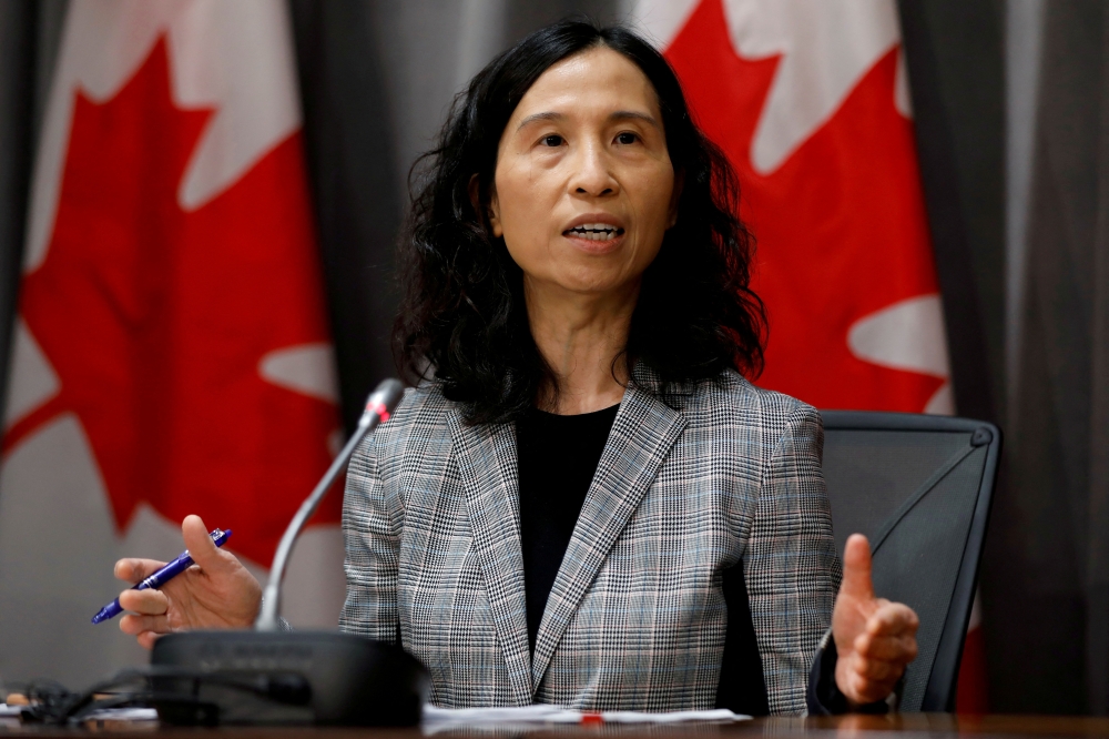 Canada's chief public health officer, Dr. Theresa Tam, attends a news conference as efforts continue to help slow the spread of coronavirus disease (COVID-19) in Ottawa, Ontario, Canada March 23, 2020. REUTERS/Blair Gable/File Photo