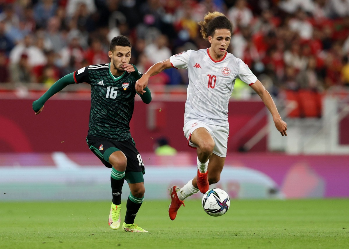 Tunisian midfielder Hannibal Mejbri in action.