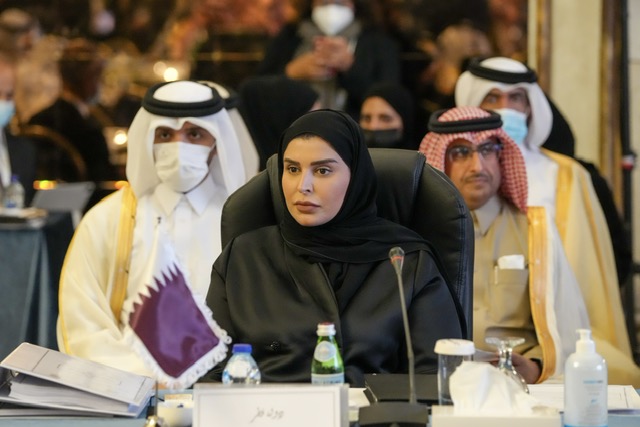 Minister of Social Development and Family H E Maryam bint Ali bin Nasser Al Misnad during 38th session of the Arab Ministerial Council for Housing and Construction.