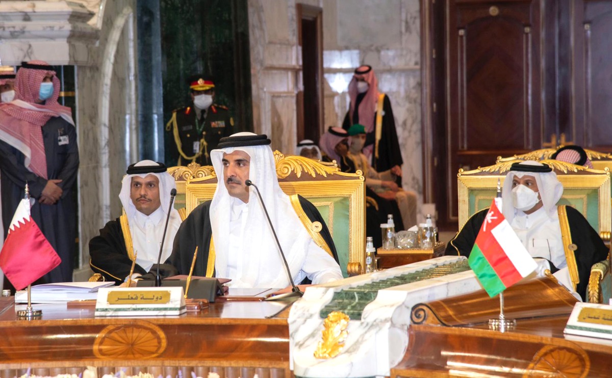 A file photo of Amir H H Sheikh Tamim bin Hamad Al Thani attending the 42nd session of the Supreme Council of the GCC in Riyadh, Saudi Arabia.