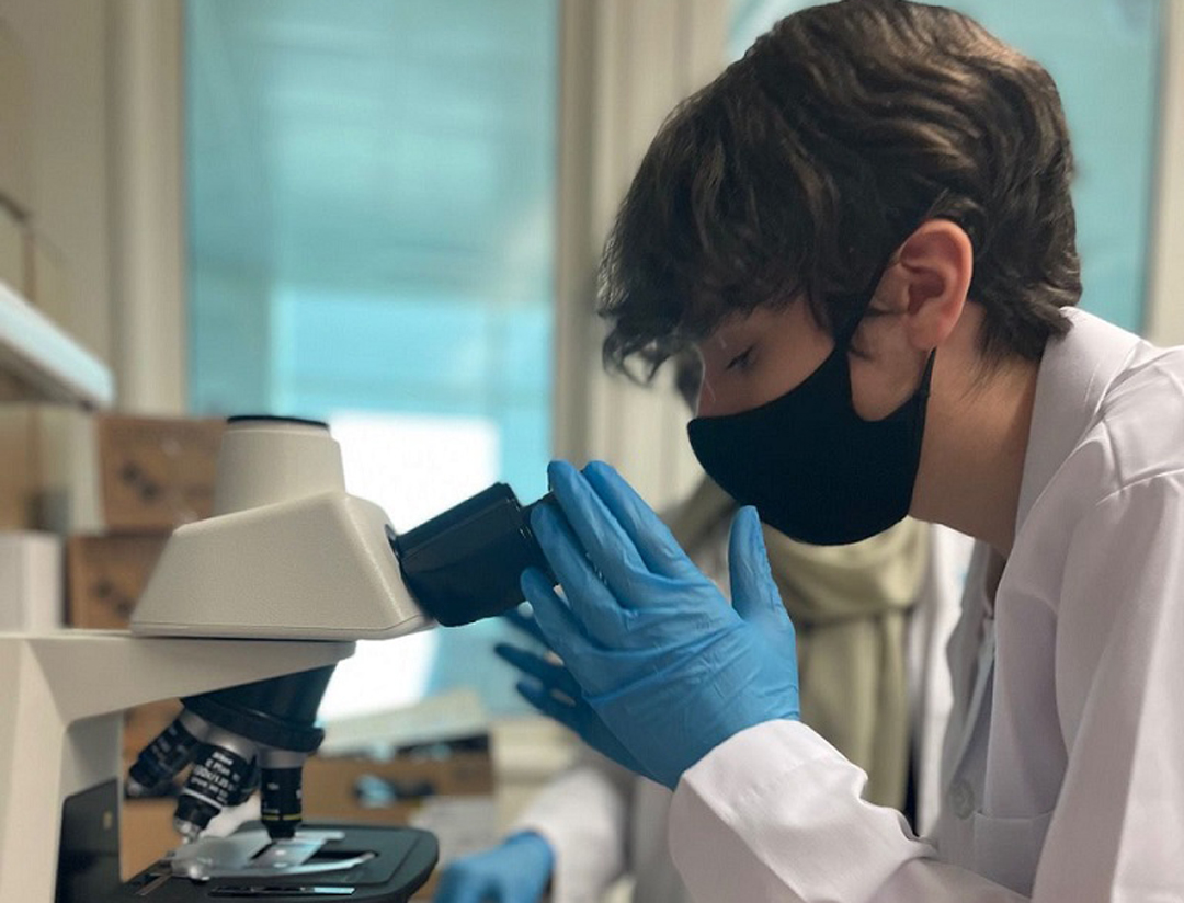 A student works in a QBRI lab.