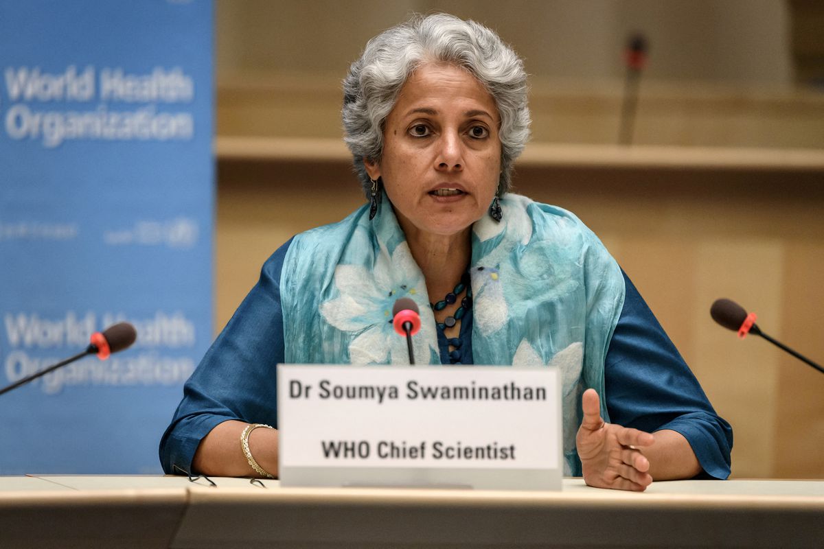 World Health Organization (WHO) Chief Scientist Soumya Swaminathan. Fabrice Coffrini/Pool via REUTERS

